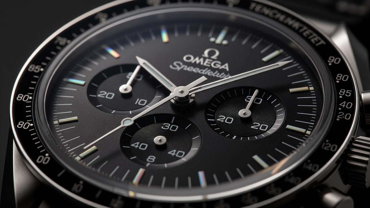 Omega Speedmaster chronograph detail close up